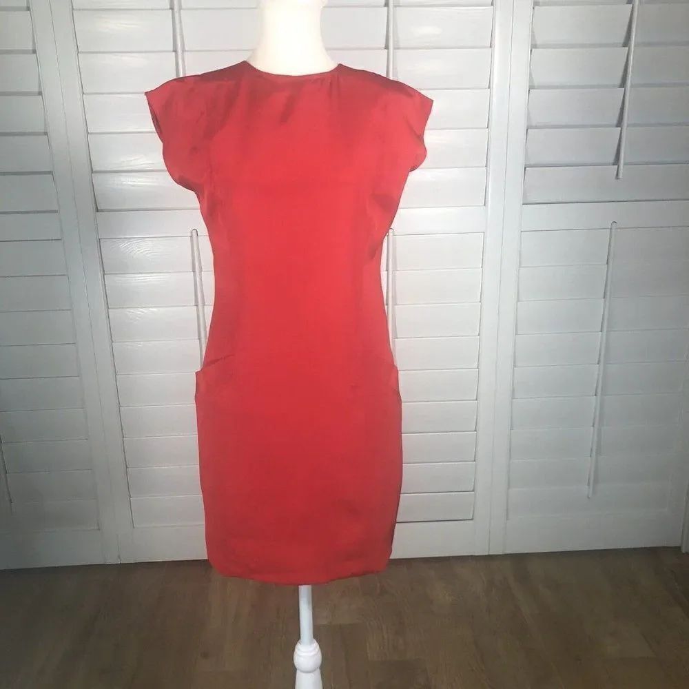 Vtg Fabrice New York Red 100% Silk Mini Sheath Dress 2 Rare Couture Valentine's